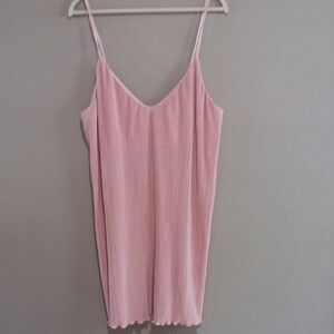 Open Edit Light Pink Ribbed Slip Dress